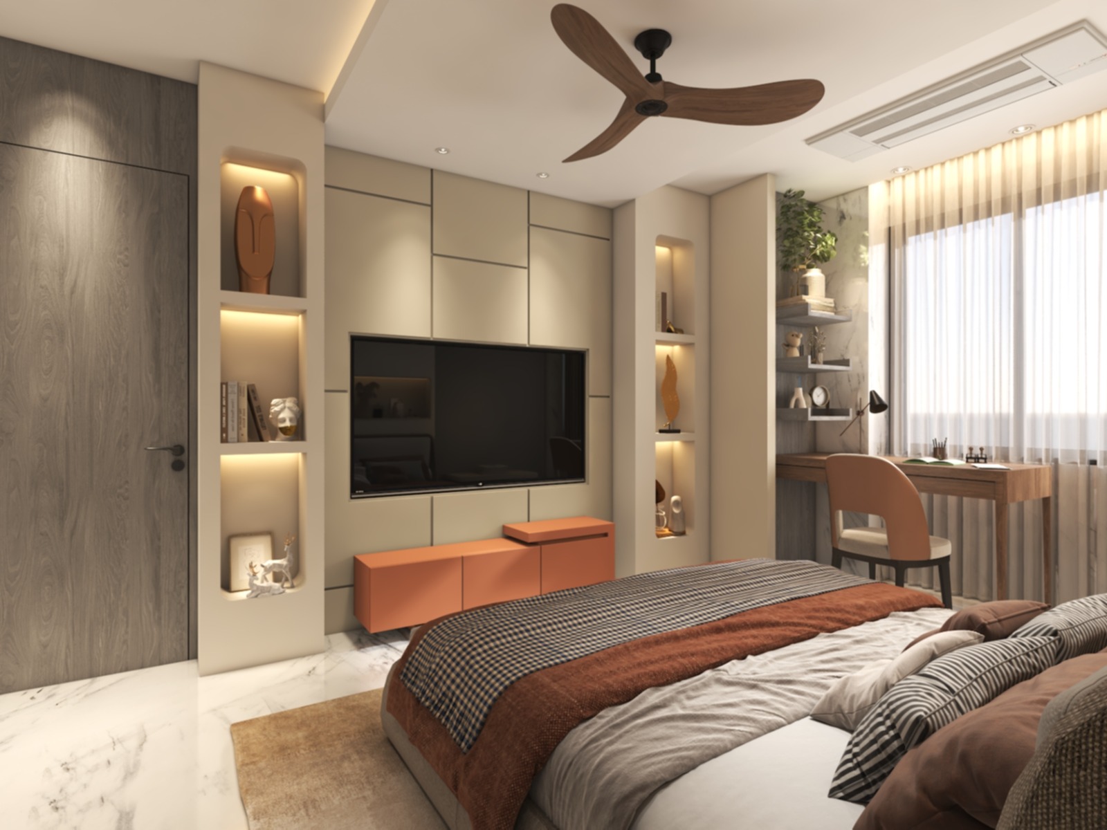 Contemporary lounge with flexible seating